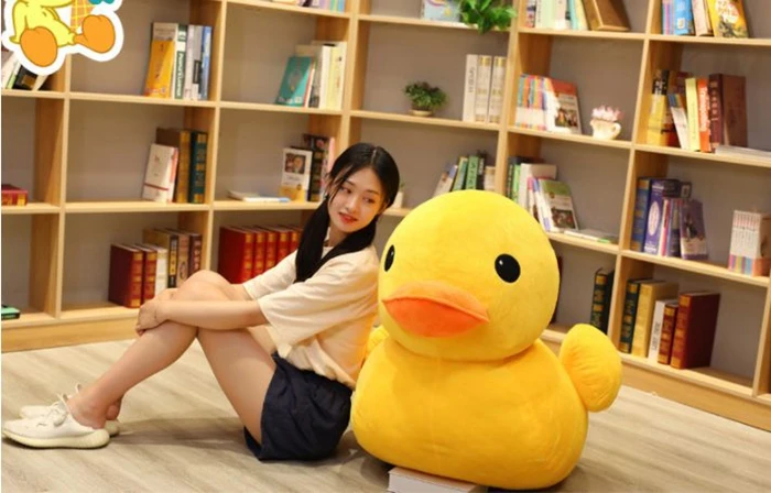 Hot Giant Soft Cartoon Duck Plush Toy Big Stuffed Animal Duck Doll Pillow 39inch 100cm DY50738 (6)