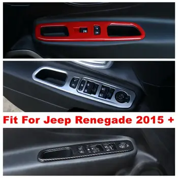 

Inner Door Armrest Protector Panel Handle Holder Window Lift Switch Button Decoration Cover Trim For Jeep Renegade 2015 - 2020