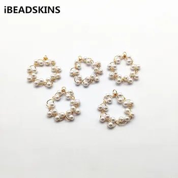 

New arrival! 29x24mm 50pcs Copper/Imitation pearl Round shape charm for Earrings parts,hand Made Earrings Findings Jewelry DIY