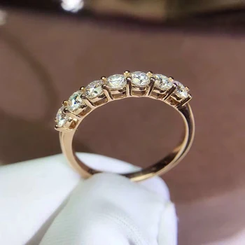 

AU750 18K Rose Gold ring excellent cut moissanite Ring for Women DF color Classic Vice Ring Wedding Anniversary Ring