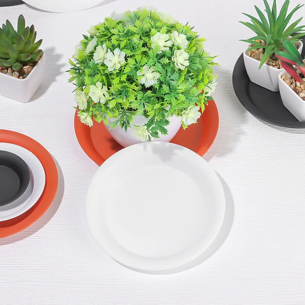 Set of 3 Round Heavy-Duty Plant Saucer Drip Trays for Indoor and Outdoor Use