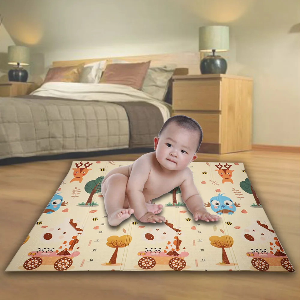 

Double-sided Folding Puzzle Playmat Infant Shining Kid XPE Play Mat Game Pad for Infant Crawling Mat non-slip yoga Mat 180x200CM