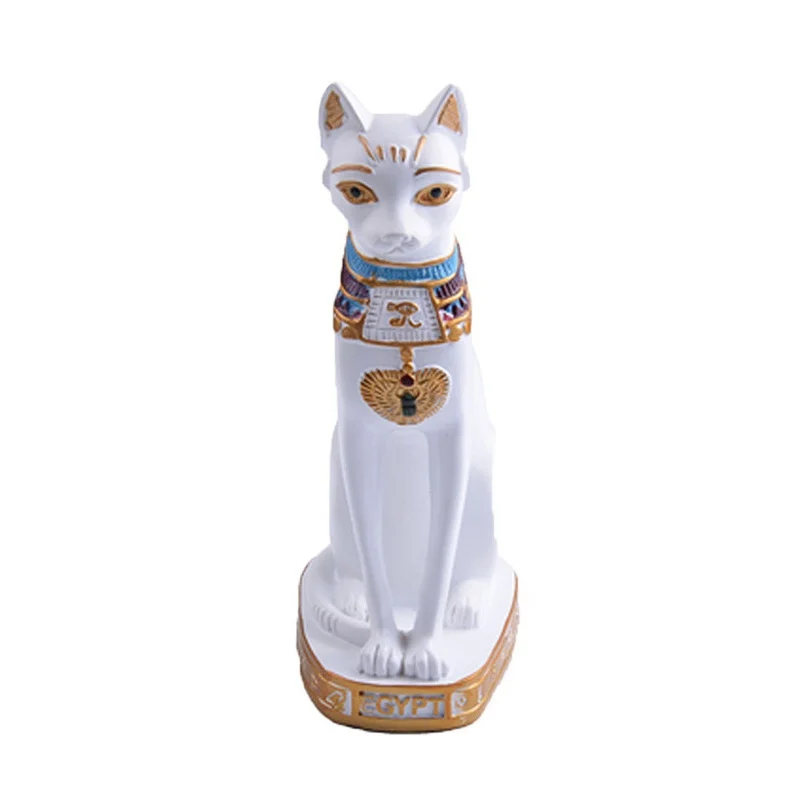 Мини смолы Египетский статуя кота ручной резной Коллекционные Фигурки кошка Бог декоративное украшение для дома автомобиль отель дисплей