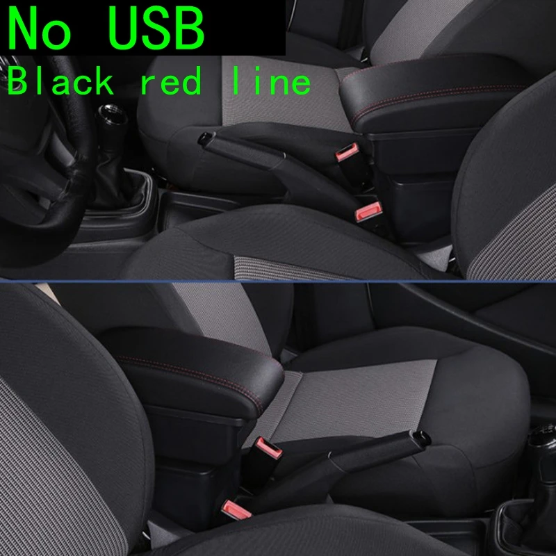 Для Suzuki KARIMUN автомобильный подлокотник коробка Suzuki центральный ящик для хранения модификация заряжаемый с USB - Название цвета: no usb-Red line