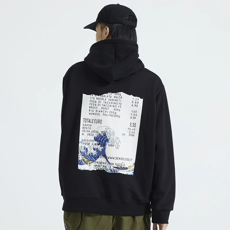 Goedkoop Aolamegs Hoodies Mannen Japanse Spray Print Hooded Dikke Trui Harajuku College Stijl Fleece Mannen Hip Hop Mode Sweatshirt