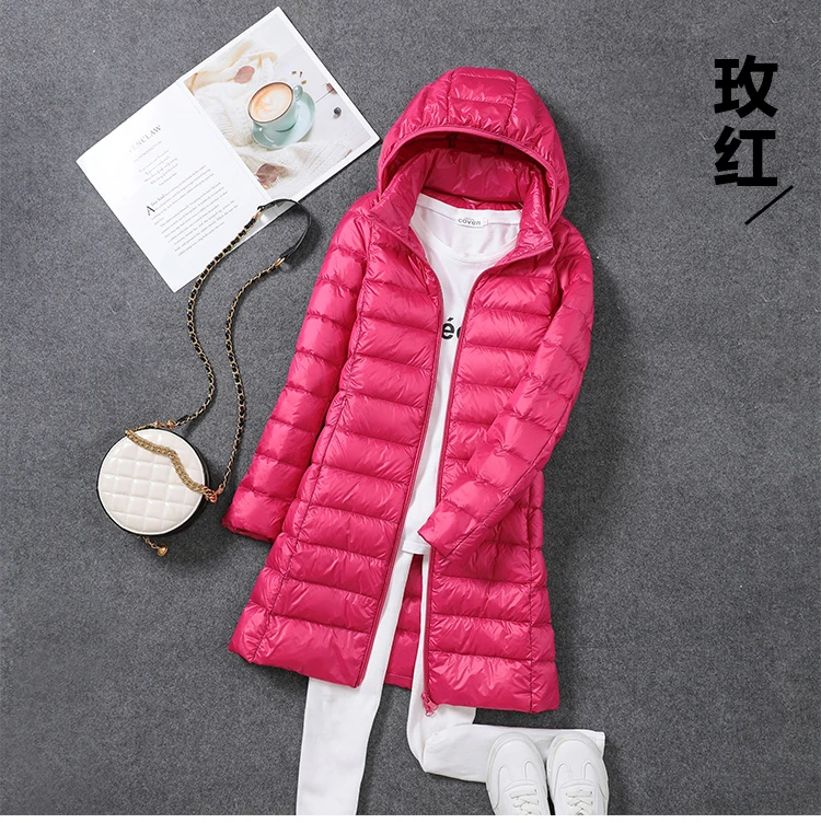 mulheres, parkas femininas quentes, midi slim, puffer