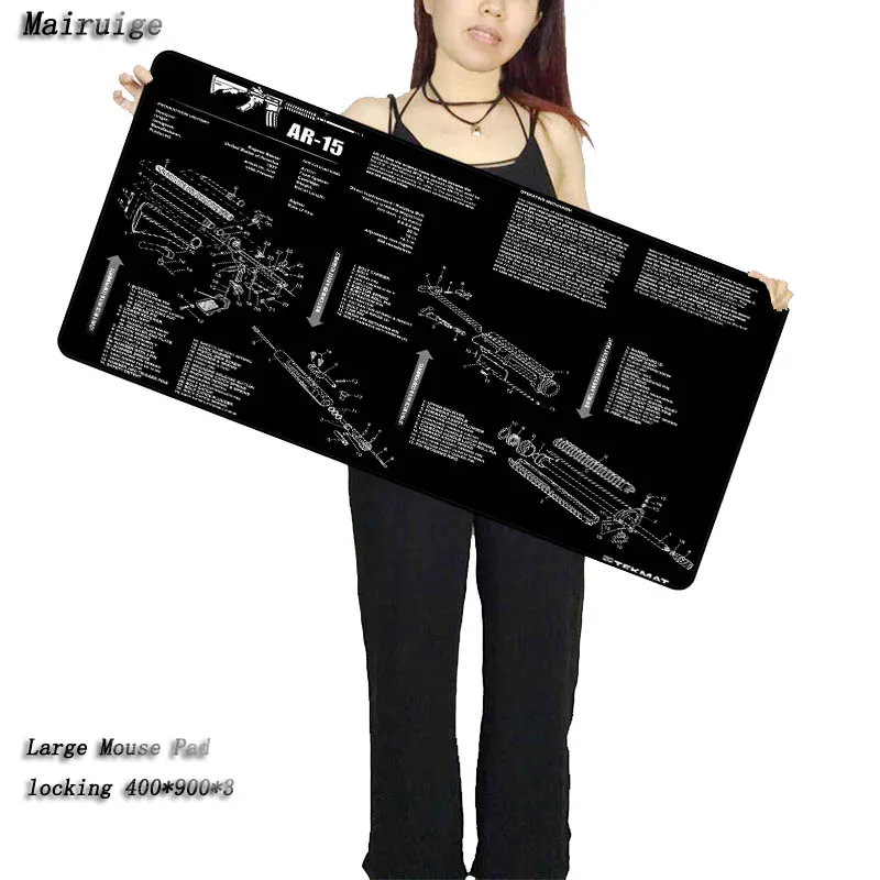 Mairuige 900*400*5mm Gun Part Gaming Mouse Pad Locking Edge Large Mouse Mat PC Computer Laptop Mouse Pad for  CS GO Dota 2 Lol