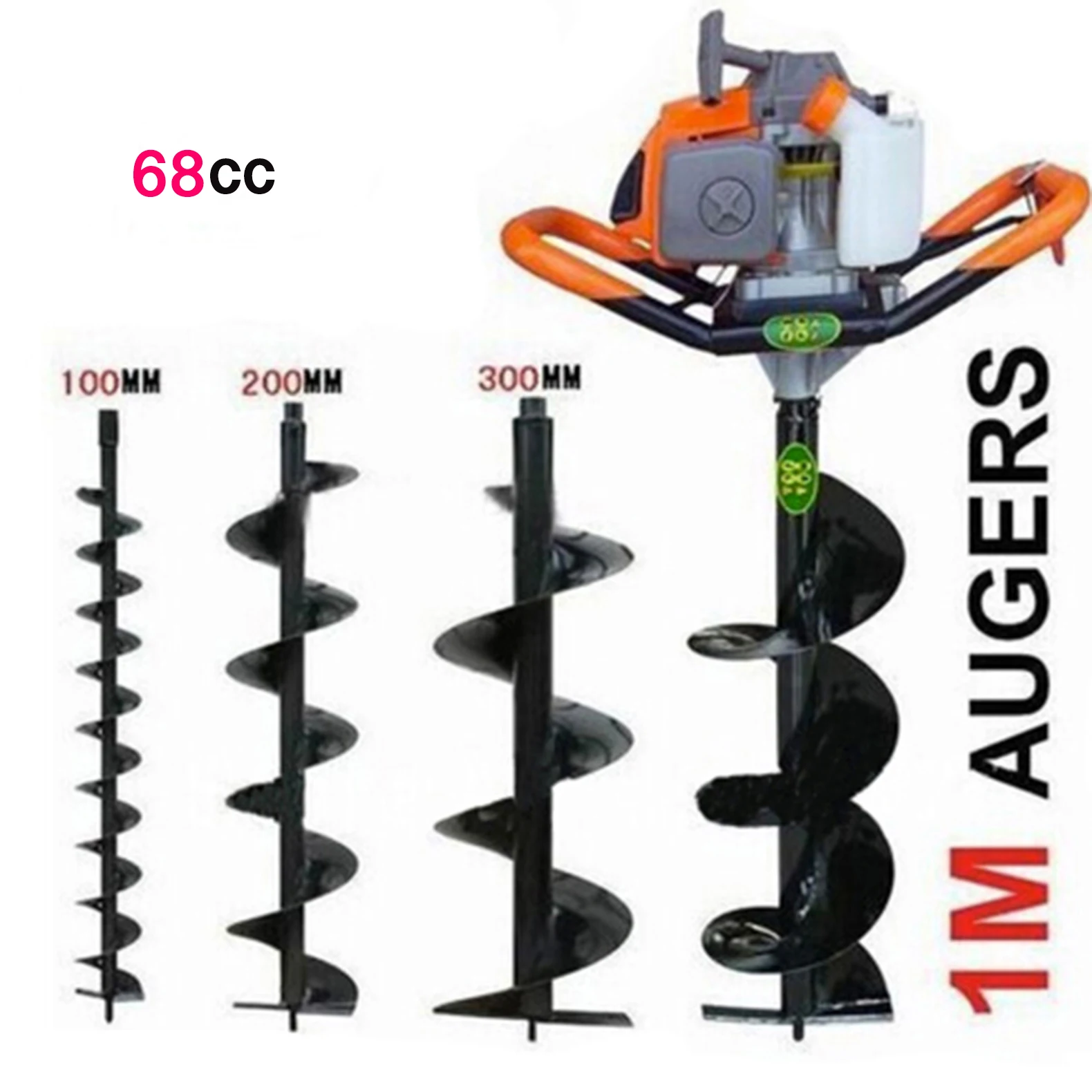 

Professional power 63cc 2.5kw gas power post hole digger ground drilling machine earth auger ice auger digging