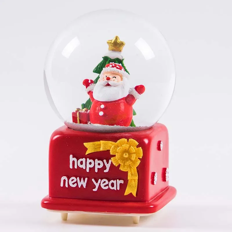 Рождественская музыкальная шкатулка Хрустальный шар с светильник снежинки Рождественский снежный шар Санта Клаус снежный шар Новогодний подарок на день рождения для детей