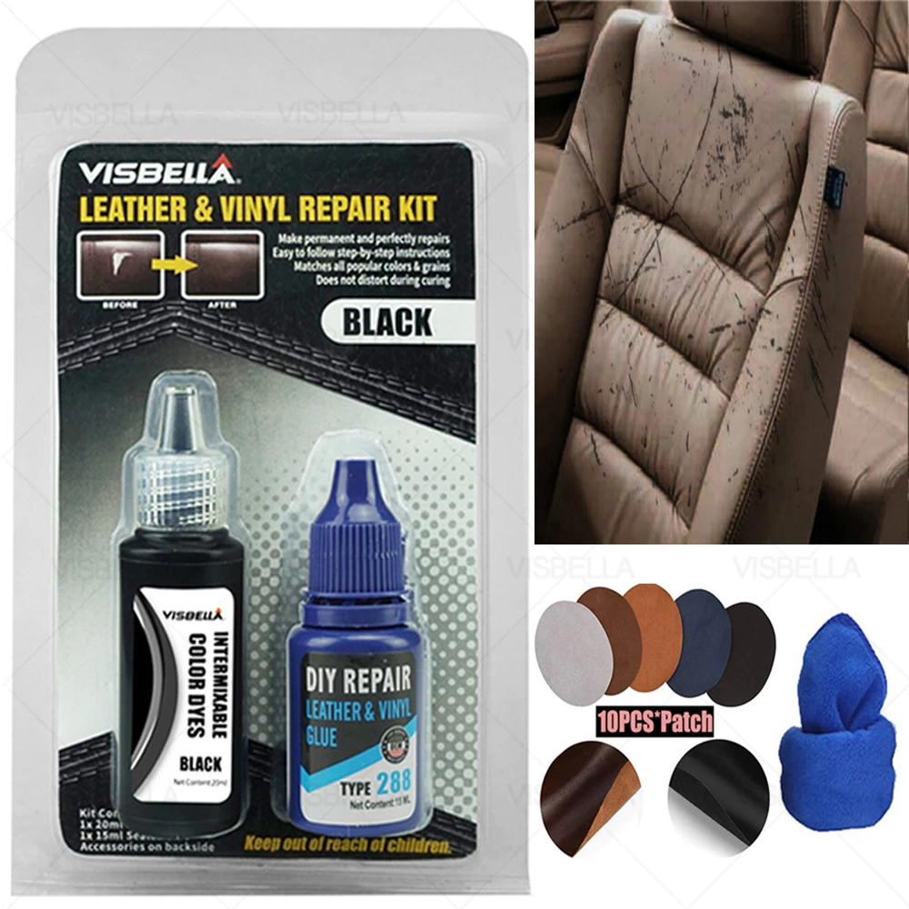 Dark Red Leather Vinyl Repair Kit Leather Paint for Shoes Auto Car