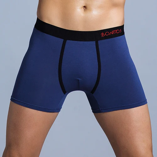 B2 Blue Black 2 BONITOS, брендовые боксеры, мужское нижнее белье, мужское нижнее белье, боксеры, хлопок, боксеры, шорты для мужчин, сексуальные трусы, длинное нижнее белье для мужчин - Цвет: B2 Blue Black 2