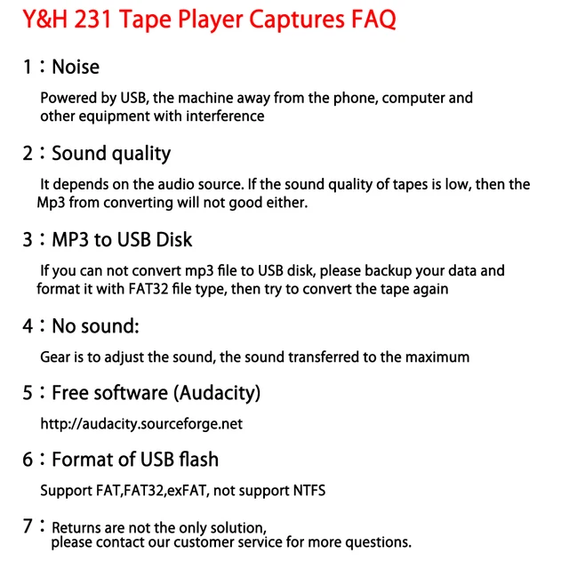 Y & H reproductor de cinta de casete, convertidor Digital de cinta de  grabación a MP3, captura de casete USB, guardar en unidad Flash USB  directamente - AliExpress