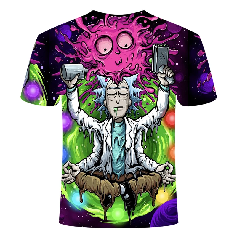 Прямая поставка, футболка Rick and Morty By Jm2 Art 3D, Мужская детская футболка, летние футболки с короткими рукавами и круглым вырезом, Азиатский Размер 6XL