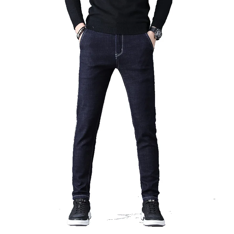 Джинсы для мужчин повседневные уличные осенние мужские джинсовые брюки MOOWNUC брюки классические мужские s джинсы обтягивающие джинсовые тонкие дизайнерские прямые - Цвет: As Picture