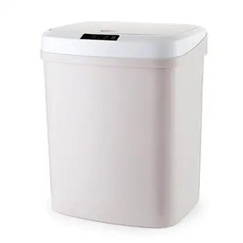 

Electric Smart Trash Can USB Charged Kick Barrel Induction for Home Kitchen Square Large Capacity Infrared Motion Sensor House
