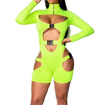 

Women New Style Fluorescent Color Tracksuit Jumpsuit Playsuit Bodysuit Sport Outfits F777