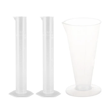 

1x Conical Plastic Measuring Cup 50mL & 2pcs 50ml Transparent Plastic Graduated Cylinder Lab Measuring Cup CNIM Hot