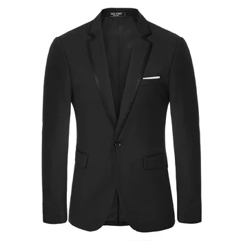 

Men's Contrast Strips Decorated Blazer Coat One-Button Notch Lapel Back Split Formal Evening Party Office Work Blazers Men