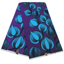 Африканская Анкара фиолетовые и синие ткани 6 ярдов Новая мода настоящий воск Tissu Africain батик ткань Нигерия воск полиэстер Шитье