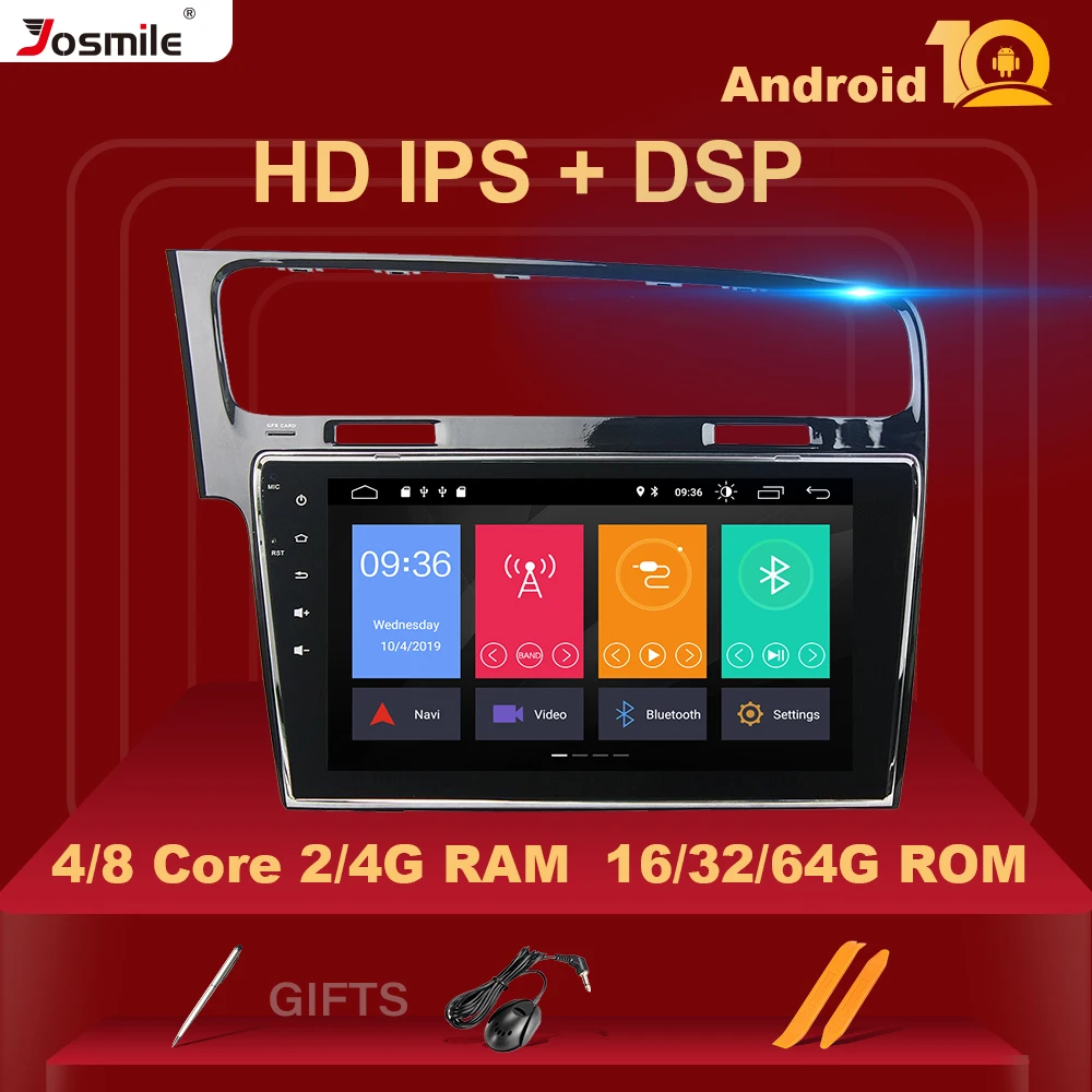 Автомобильный мультимедийный плеер IPS DSP 4 Гб + 64 ГБ Android 10 для Volkswagen VW Golf 7 Авторадио