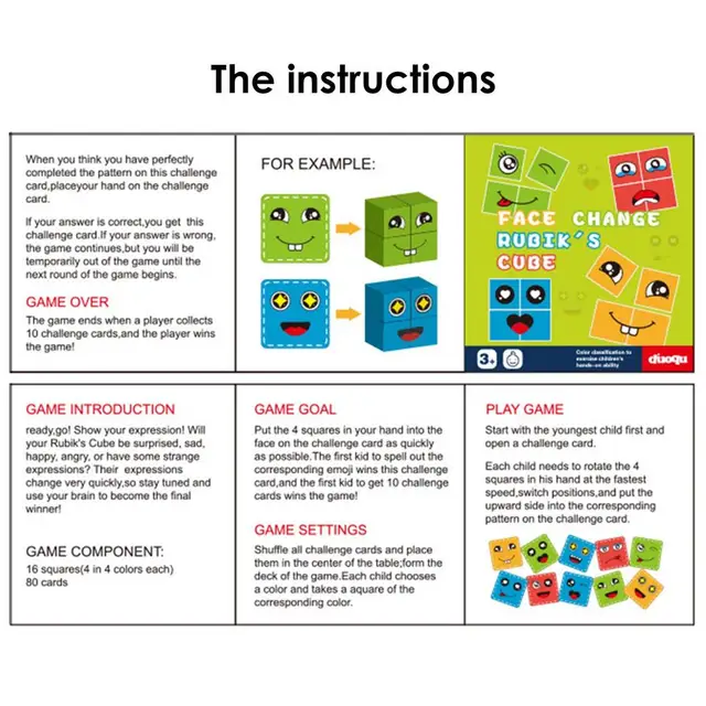 Wooden Cube Building Puzzle Table Games Educational Toys Montessori Interactive Game Matching Block Puzzles Kids Christmas Gift 4