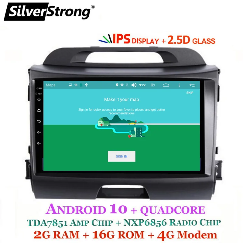 2.5D Android10.0 IPS автомобильный Android радио для KIA SPORTAGE 3 2009 2015 SilverStrong Navi SportageR GPS с опцией