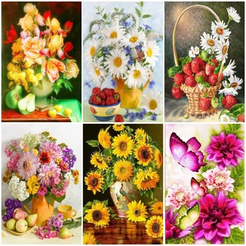 

Huacan 5D Diamond Painting Sunflower Full Square Diamond Embroidery Mosaic Cross Stitch Rhinestone Picture Home Decor Drop Ship