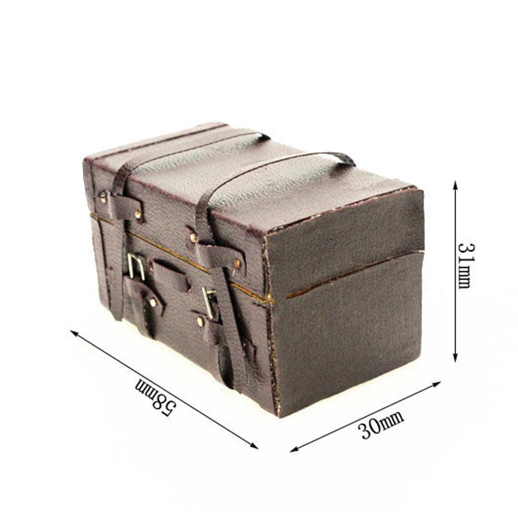 Antique 1/12 1/6 Scale Doll House Suitcase for BJD Room Living Scene Model
