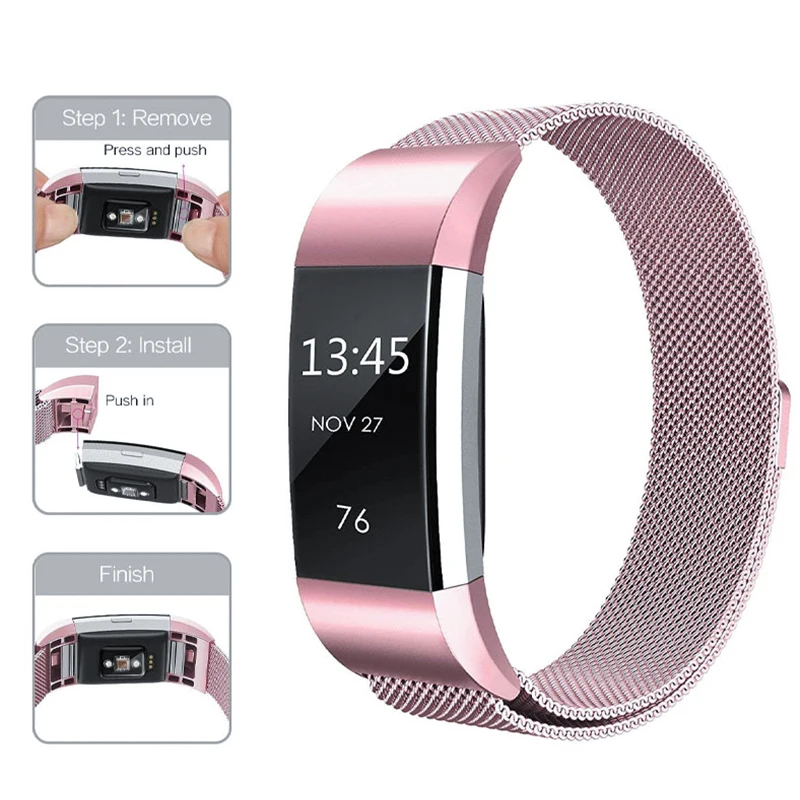 Milanese Loop Watch Strap for fitbit charge 2 band Replacement bracelet Magnetic Buckle Watchband Fitbit Charge2 1