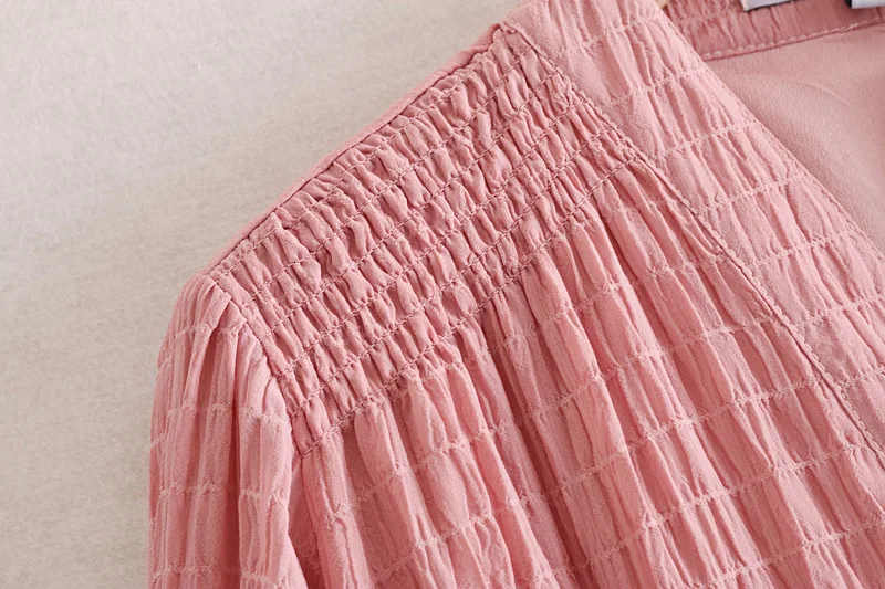 

Western Style 2019 Summer New Style WOMEN'S Dress France Non-mainstream Vintage Lantern Sleeve High-waisted Slimming Vacation St