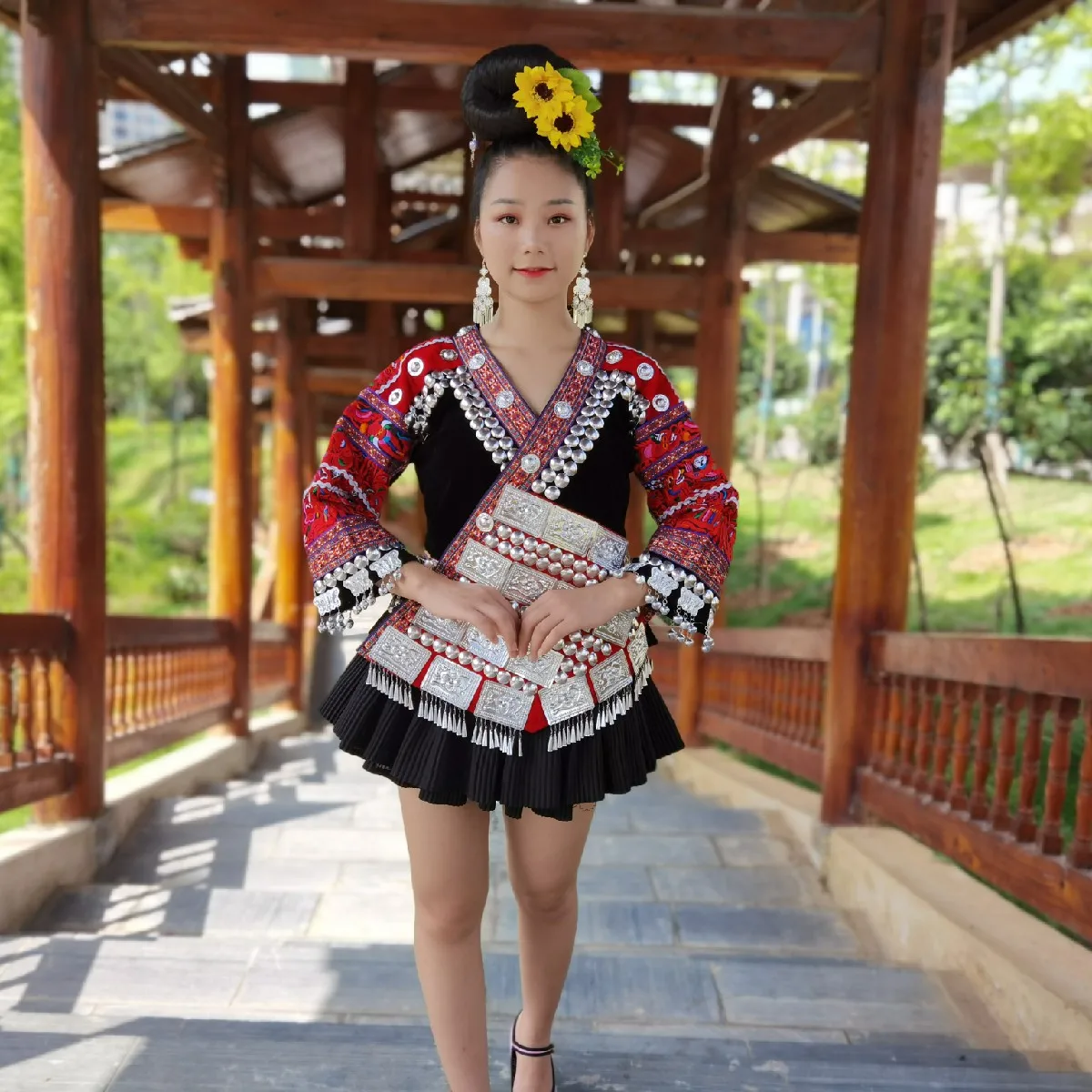 21 Designs Chinese Minority Group Miao Jacket Ethnic Fashion Hand Embroidery Applique Top Coat Stage Performance Cla