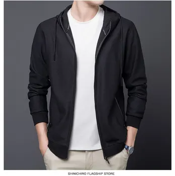 

Autumn Hooded Sweatshirt Men's Loose Zipper Cardigan Men's Casual Spring and Autumn Sports Jacket Ropa Hombre Men's Clothing BE