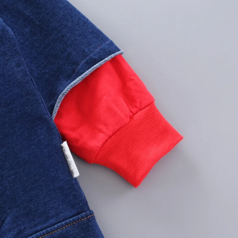 DIIMUU/комплект джинсовой одежды для мальчиков, Осеннее детское джинсовое пальто с капюшоном+ штаны, одежда для малышей, одежда с длинными рукавами, спортивные костюмы для детей 1, 2, 3, 4 лет