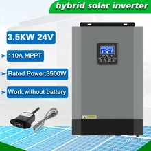 

High frequency off grid hybrid 3500W 24V Solar Inverter inbuilt 110A MPPT solar controller Workwith battery wifi monitor