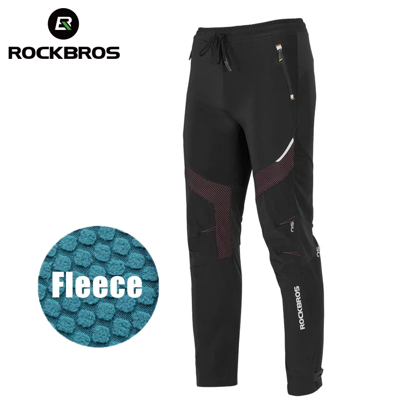 RockBros MTB Men's Thermal Fleece Winter Cycling Sportswear Reflective Trousers 