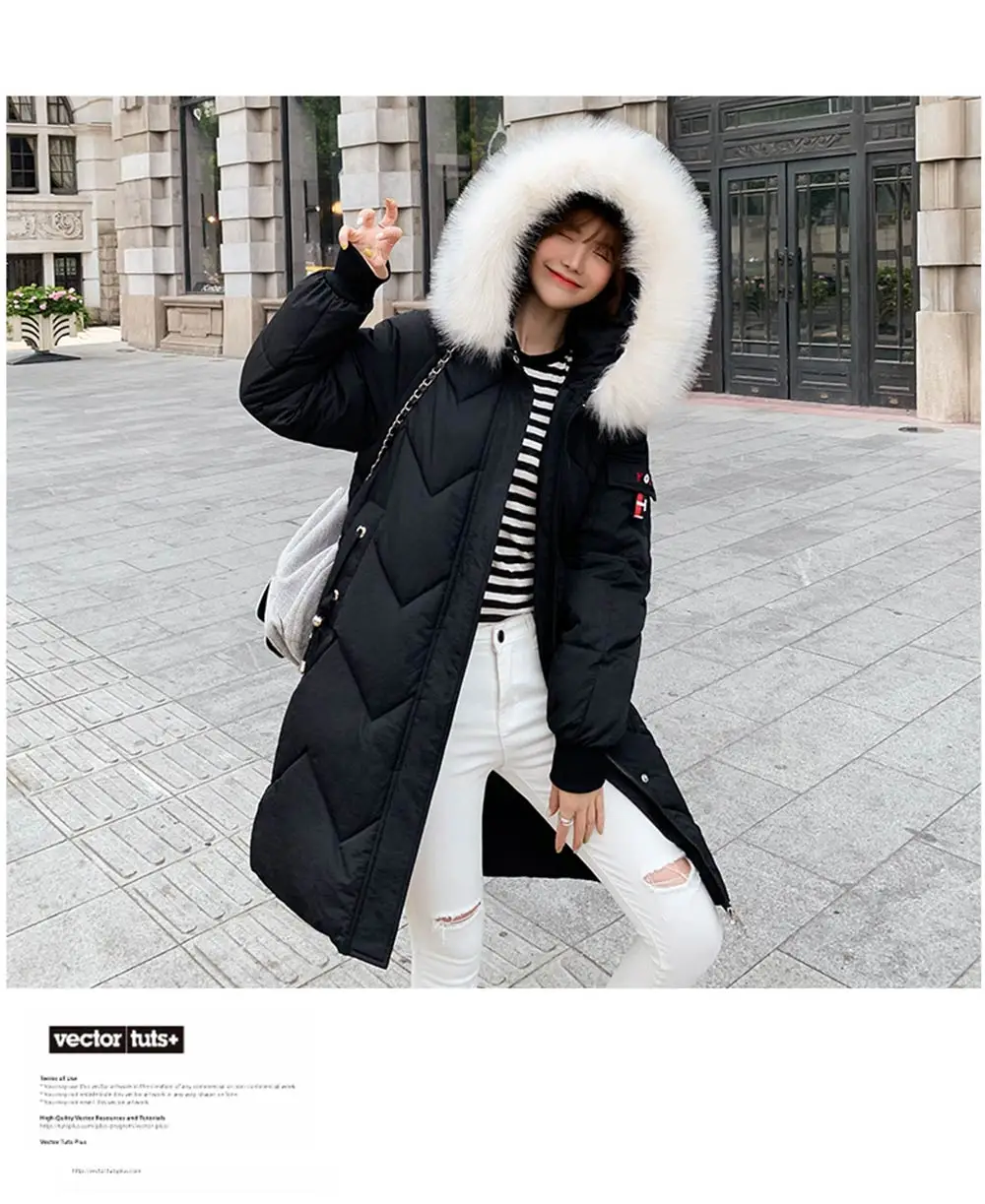 Vielleicht новая зимняя куртка женское пальто с капюшоном меховой воротник Женский Плюс Размер 3XL плотные теплые длинные парки зимнее пальто для женщин