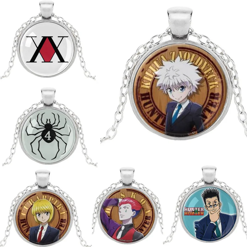 

Anime Hunter x Hunter Necklace Pendant Figure Gon Freecss Killua Zoldyck Kurapika Hisoka Leorio Torque Choker For Cosplay Shirt
