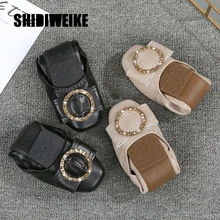 Г., новые женские балетки на плоской подошве женские модные мягкие удобные туфли с квадратным носком и металлической пряжкой, R141