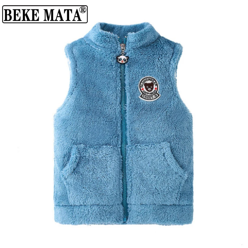 Kids Boys Vests 2021 Winter Sleeveless Fo Selling and 35% OFF selling Fleece Thicken Jackets