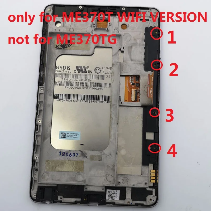 ME370 Display For ASUS Google Nexus 7 1st Gen Nexus7 2012 ME370T LCD Matrix Touch Screen Digitizer Assembly + Frame used parts | Компьютеры