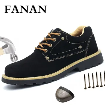 

FANAN 2020 Fashion Work Safety Shoes Anti-smashing Steel Toe Working Safety Winter Anti-static Construction Shoes Free Shipping