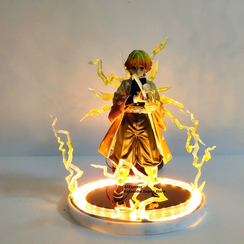 Demon Slayer Agatsuma Zenitsu ПВХ Фигурки Thunderclap и Flash Effect аниме Kimetsu no Yaiba фигурка модель игрушки - Цвет: Белый