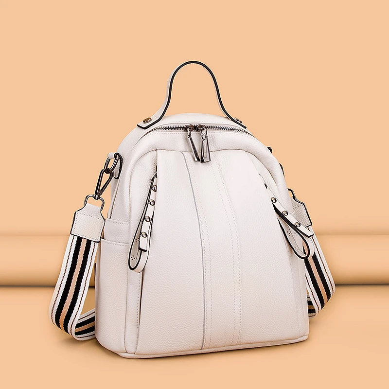 100% Genuine Leather Women's backpack Casual Waterproof real Cowhide Backpacks Female Luxury Back pack Women Travel Shoulder Bag