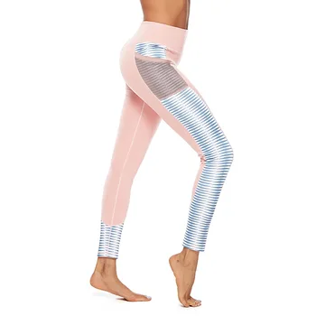 

NORMOV Patchwork Leggings With Pockets High Waist Casual Printing Workout Pants Women Elastic Quick-drying Fitness Gym Leggings