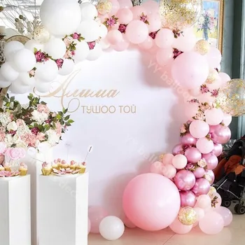 

DIY Wedding Backdrop Garland 1 Kit Pink White Gold Chrome Latex s for Baby Shower Birthday Party Supplies