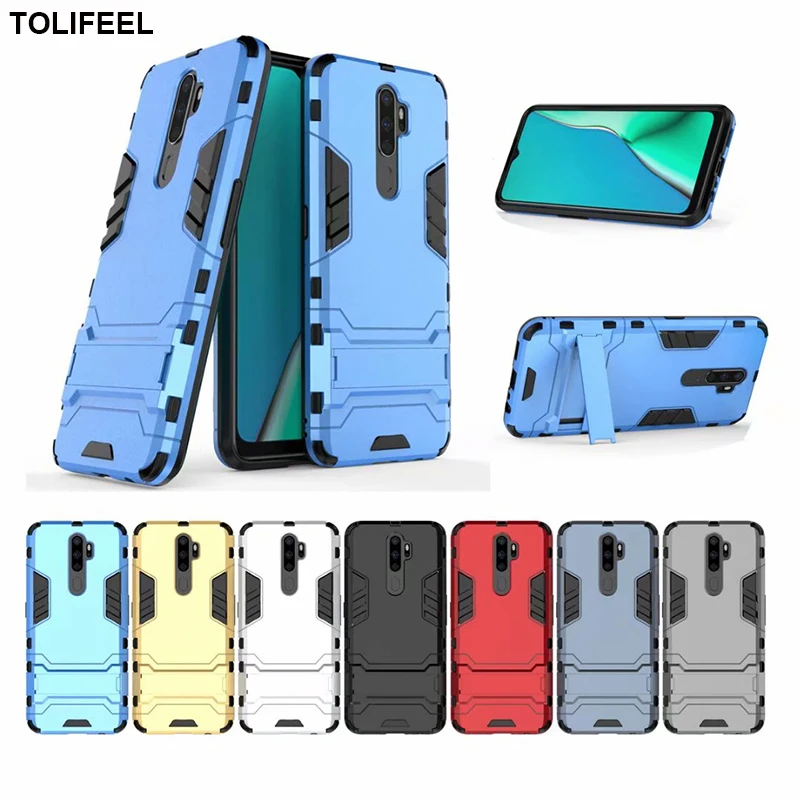 TOLIFEEL For Oppo A5 2020 / A9 Case Silicone Cover Anti-Knock Robot Armor Slim Phone Back Cases Capa |