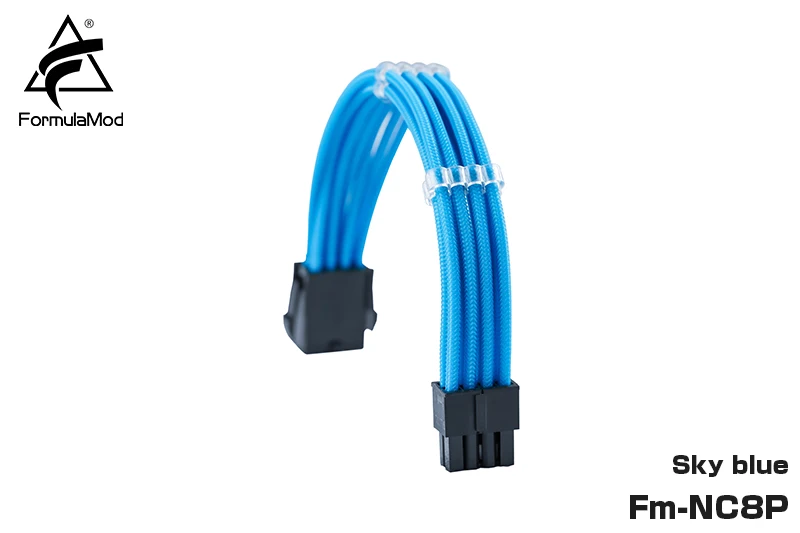 thumbnail image 1 of FormulaMod Fm-NC8P CPU 8Pin(4+4) Power Extension Cable For Motherboard 8 Pin 18AWG Solid Color Cables With Cable Comb, 1 of 5