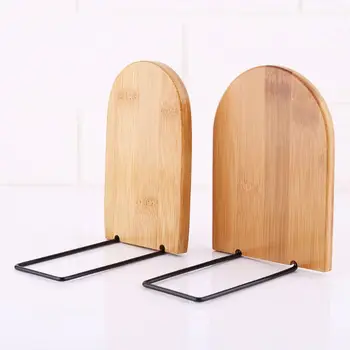 

Nature Bamboo Desktop Organizer Office Home Bookends Book Ends Stand Holder Shelf Bookrack