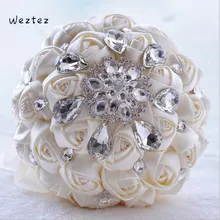 Свадебный букет невесты ручка Свадебные букеты высокого качества роскошное отделанное бисером блестящее Кристалл Алмаз SPH199