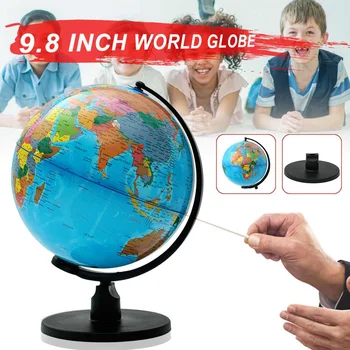 

25cm World Globe with Swivel Stand Earth Ocean Geography Education Toy Map School Supplies Home Decoration Office Ornament